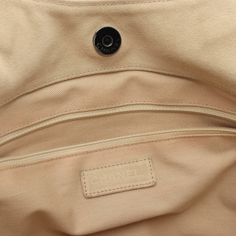 【日本直送】 中古CHANEL[BC]fishnet 雙C標誌 山茶花 帆布手提包托特包 絨面革 小羊皮 釉面皮 黑色 象牙白 多彩色-8