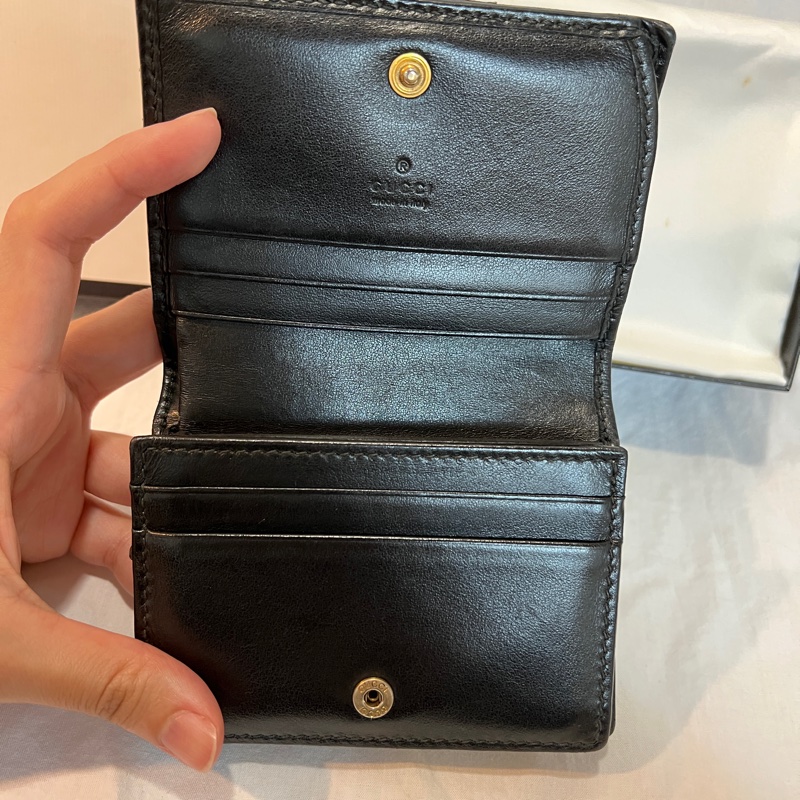 GUCCI GG MARMONT牛皮卡片小短夾(黑色)-3