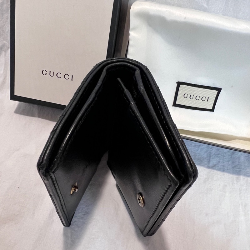 GUCCI GG MARMONT牛皮卡片小短夾(黑色)-6