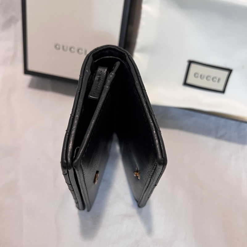 GUCCI GG MARMONT牛皮卡片小短夾(黑色)-13