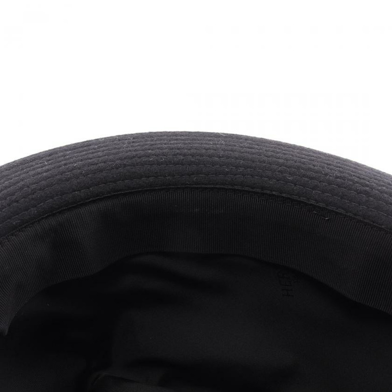 【日本直送】 中古HERMES[B]帽子 羊毛 黑色 灰色-5