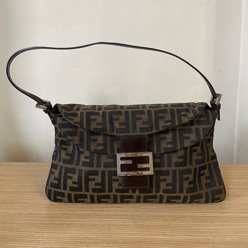 Fendi 老花 法棍包 雙蓋包 腋下包-0