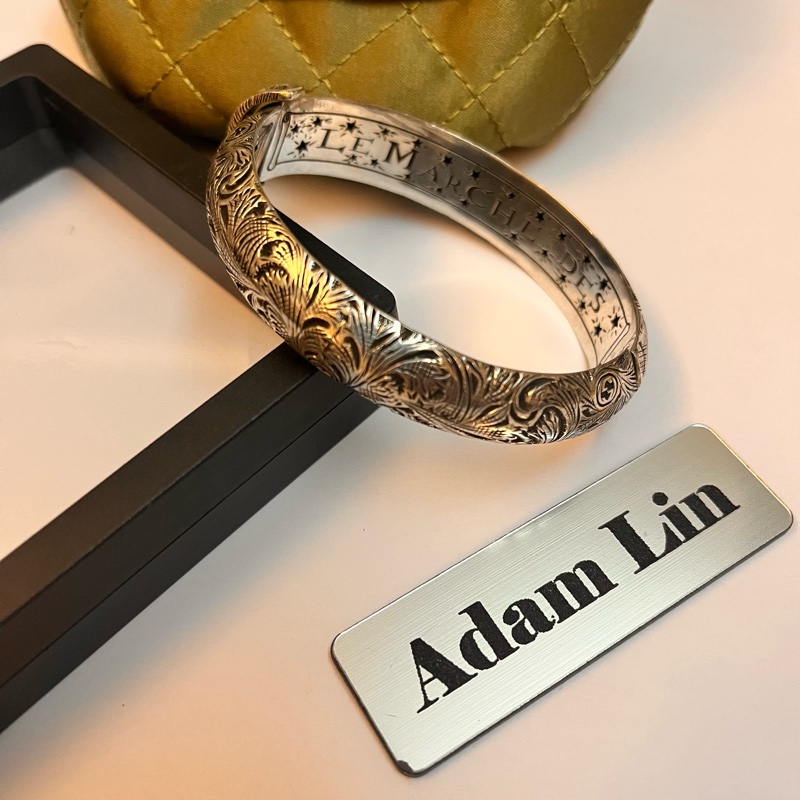 Gucci 仿舊雕花手環-3