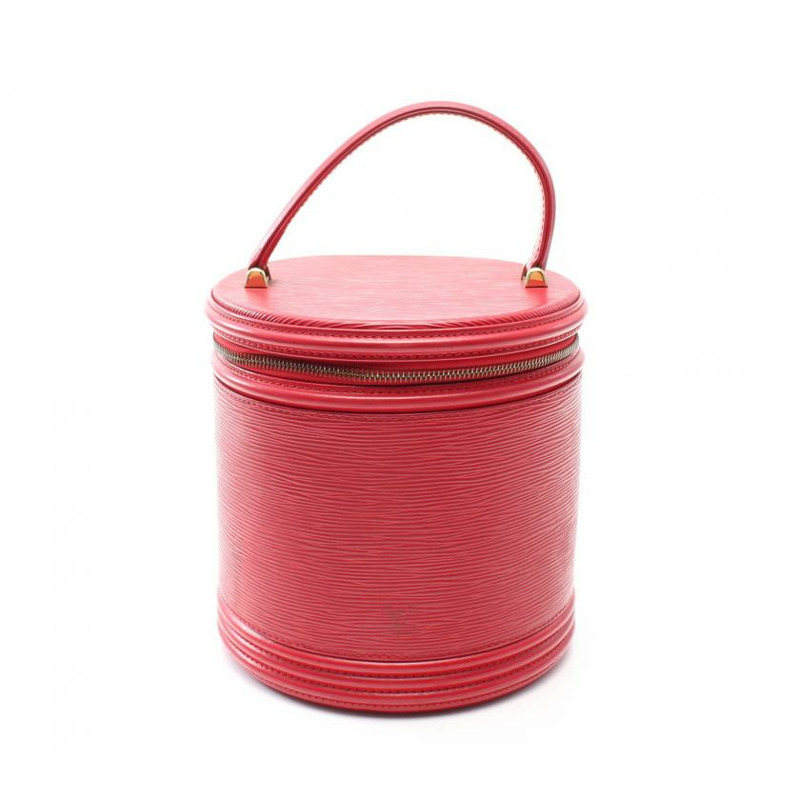 【日本直送】 中古LOUIS VUITTON[BC]Cannes 水波紋西班牙紅 手提包 梳妝包 真皮 紅色-0