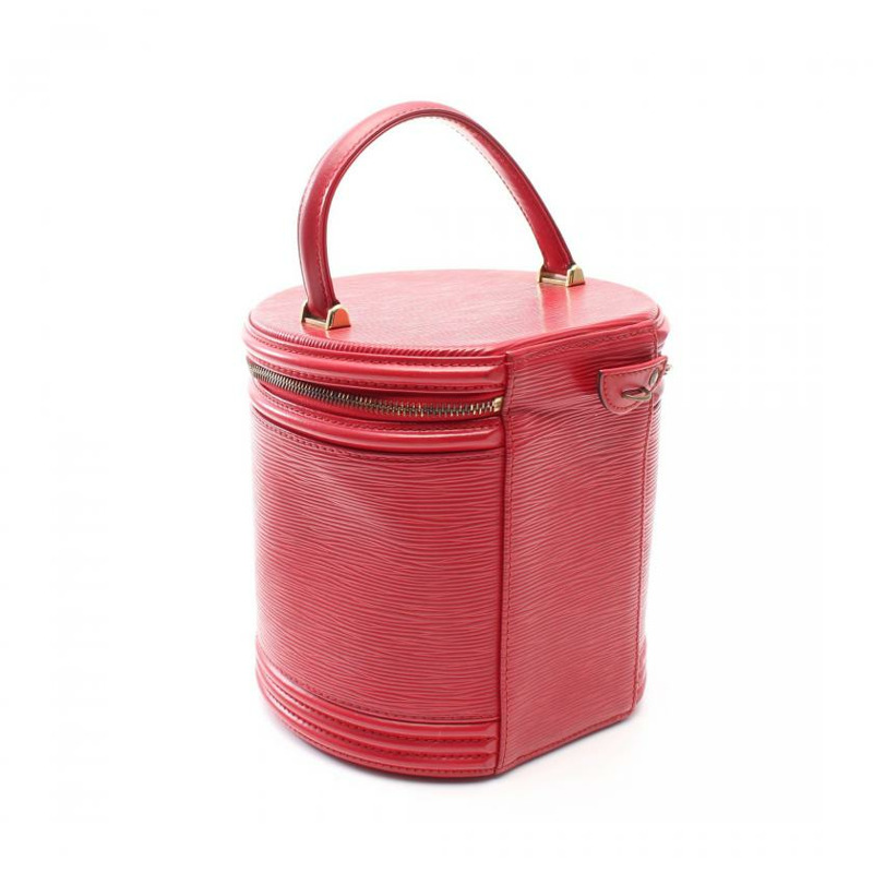 【日本直送】 中古LOUIS VUITTON[BC]Cannes 水波紋西班牙紅 手提包 梳妝包 真皮 紅色-1
