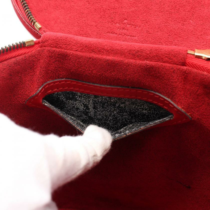 【日本直送】 中古LOUIS VUITTON[BC]Cannes 水波紋西班牙紅 手提包 梳妝包 真皮 紅色-4