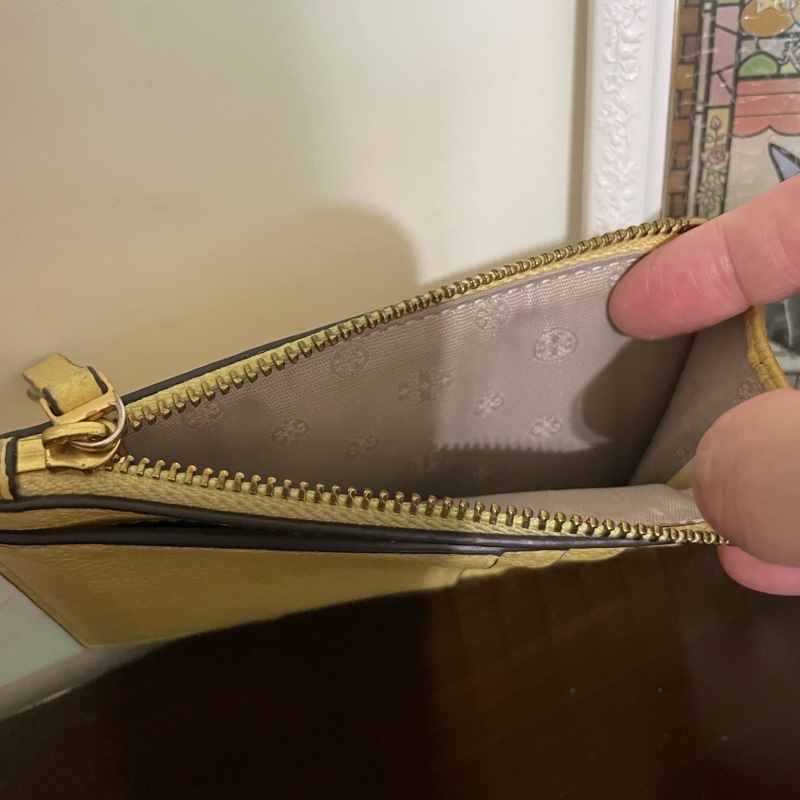 TORY BRUCH 檸檬黃 卡片零錢包-3