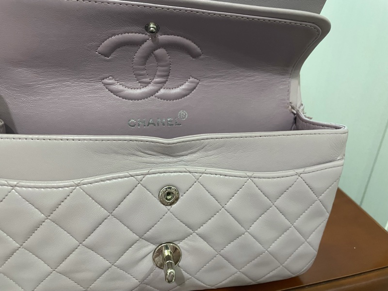 CHANEL CF23銀鍊粉灰紫極美極溫柔極稀有色-11