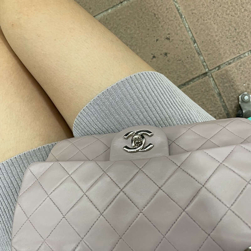 CHANEL CF23銀鍊粉灰紫極美極溫柔極稀有色-0