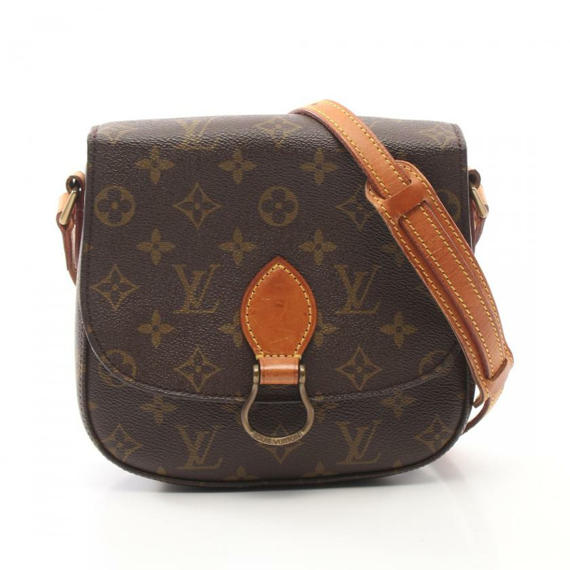 【日本直送】 中古LOUIS VUITTON[BC]Saint Cloud MM   老花肩包 PVC 真皮 棕色-0