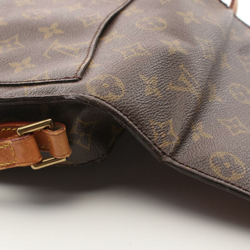 【日本直送】 中古LOUIS VUITTON[BC]Saint Cloud MM   老花肩包 PVC 真皮 棕色-6