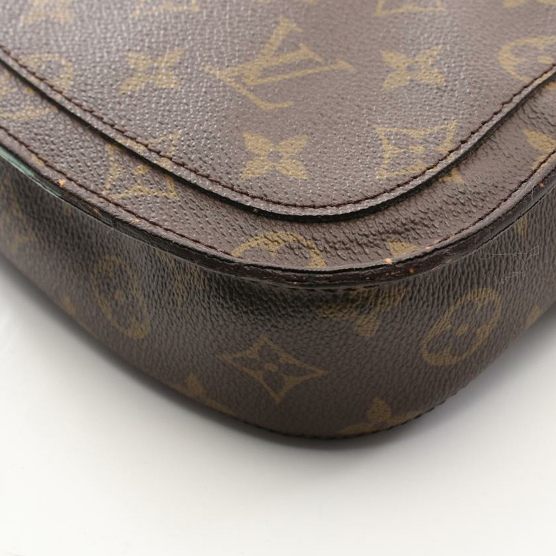 【日本直送】 中古LOUIS VUITTON[BC]Saint Cloud MM   老花肩包 PVC 真皮 棕色-7