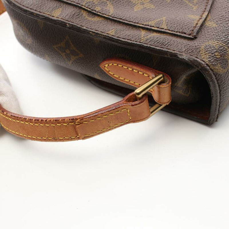 【日本直送】 中古LOUIS VUITTON[BC]Saint Cloud MM   老花肩包 PVC 真皮 棕色-9