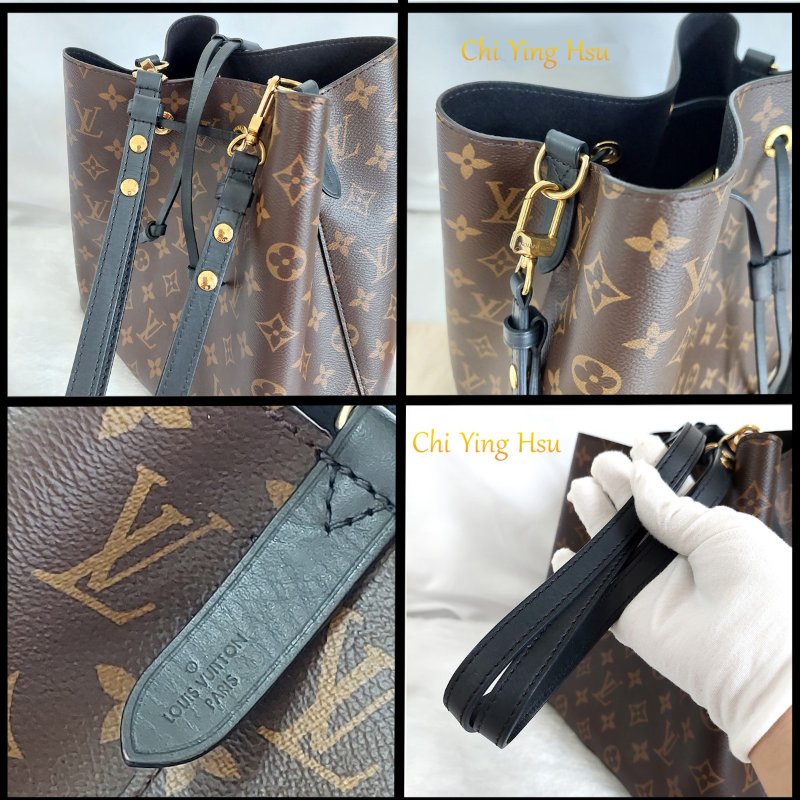 LV M44020🎀現品實拍🎀 經典老花 黑色 水桶包 斜背/肩背包~二手約9成新-13