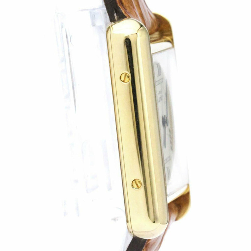 【日本直送】卡地亞 Must Tank 鍍金皮革石英男女通用手錶 BF560096-7