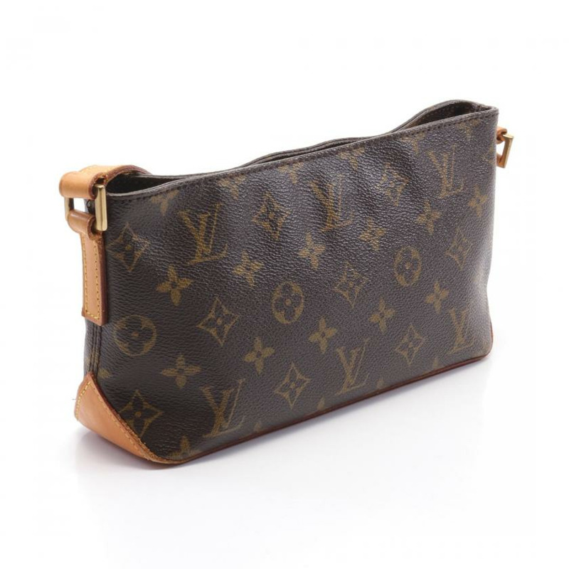  【日本直送】 中古LOUIS VUITTON[BC]Trotter 老花肩包 PVC 真皮 棕色-1