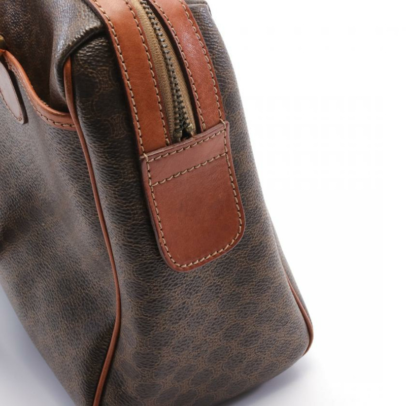 【日本直送】 中古CELINE[BC]Macadam 手提包 迷你波士頓包 PVC 真皮 深棕色 棕色-7