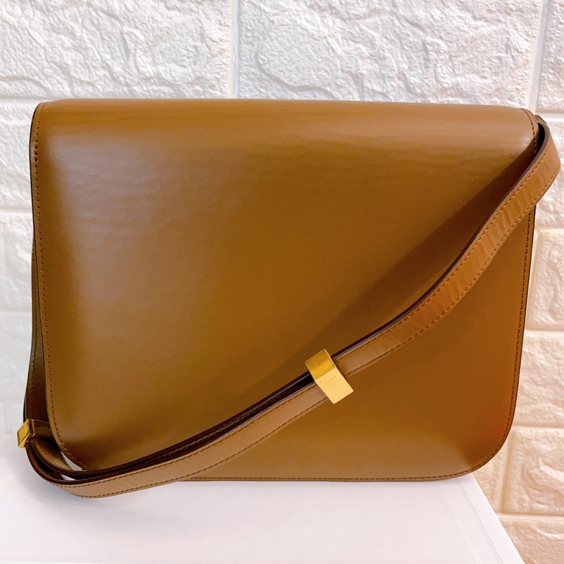 近全新正品✨Celine classic box medium金棕色焦糖金經典豆腐包-2