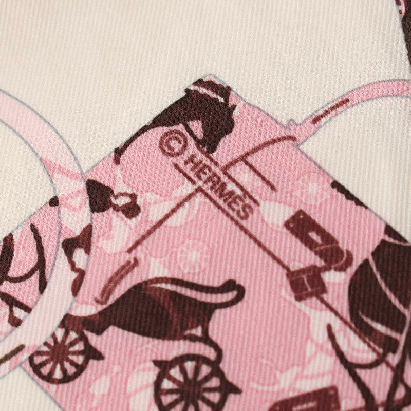 【日本直送】 中古HERMES[BC]方巾70 「Kelly en Caleche」 絲巾 絲 白色 多彩色-1