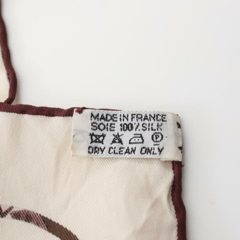 【日本直送】 中古HERMES[BC]方巾70 「Kelly en Caleche」 絲巾 絲 白色 多彩色-2