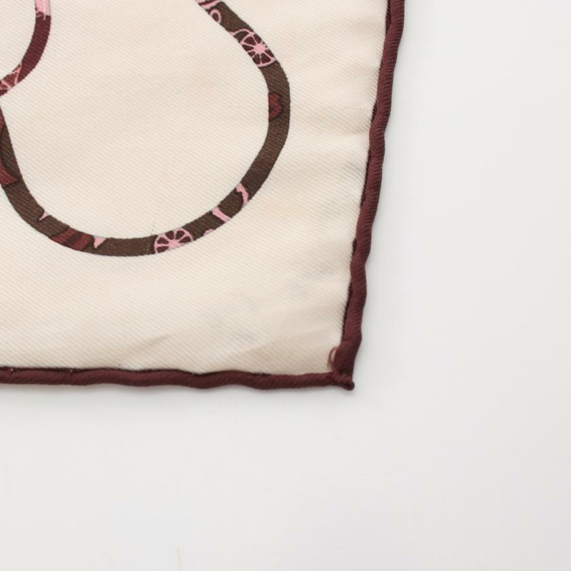 【日本直送】 中古HERMES[BC]方巾70 「Kelly en Caleche」 絲巾 絲 白色 多彩色-3