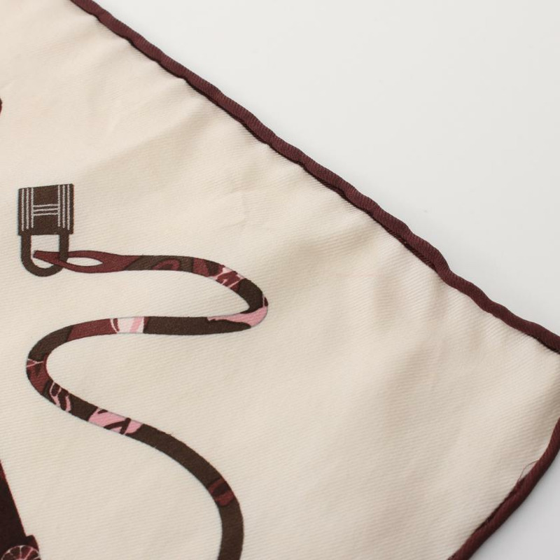 【日本直送】 中古HERMES[BC]方巾70 「Kelly en Caleche」 絲巾 絲 白色 多彩色-7