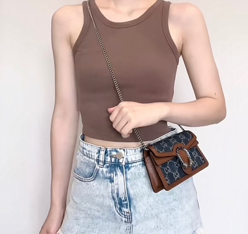 Gucci 經典 Dionysus系列 牛仔 酒神包 mini 丹寧藍-4