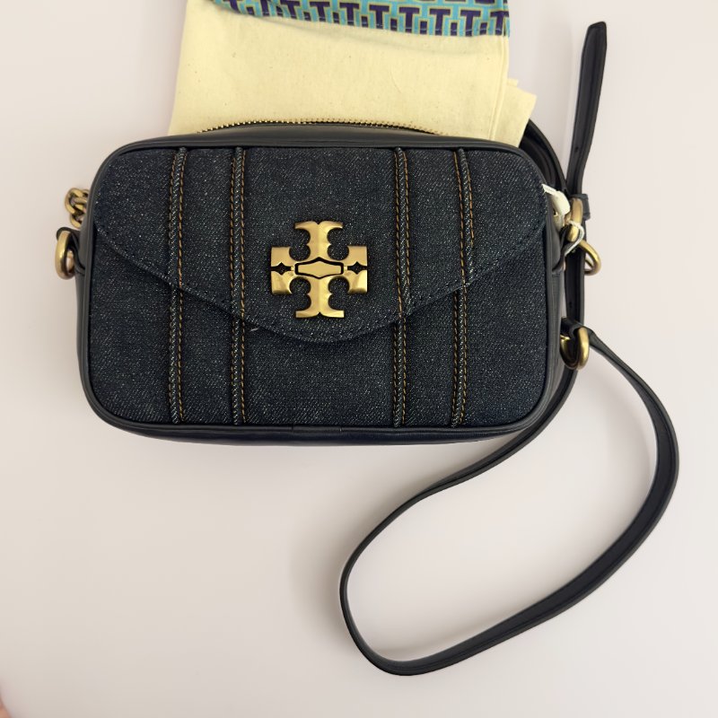 專櫃款TORY BURCH KIRA 稀有款牛仔相機包-5