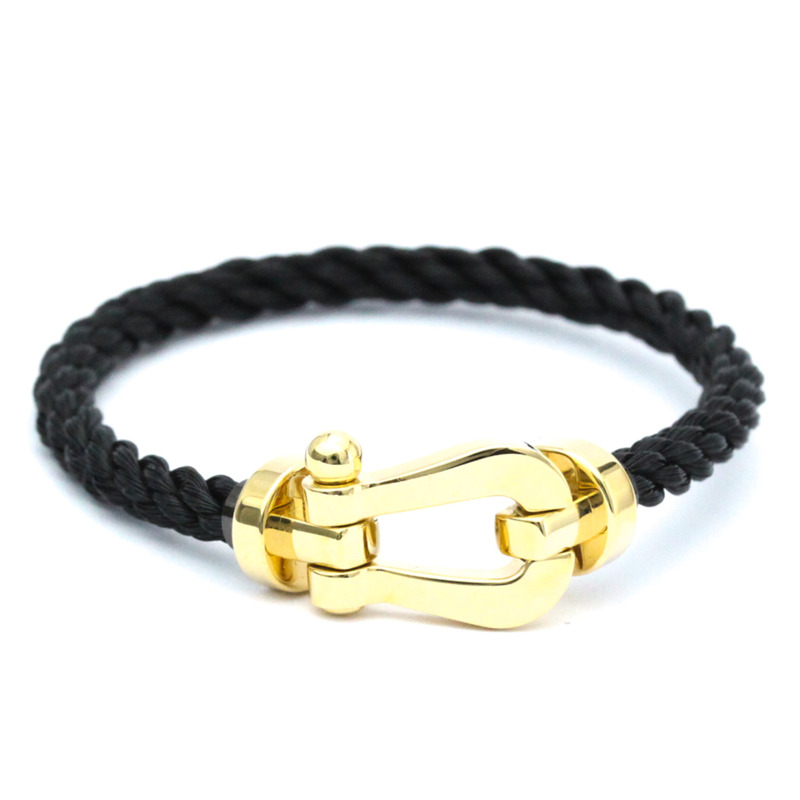 【日本直送】Fred Force 10 LM 大號黃金 (18K) 無石吊飾手鍊 金色-0