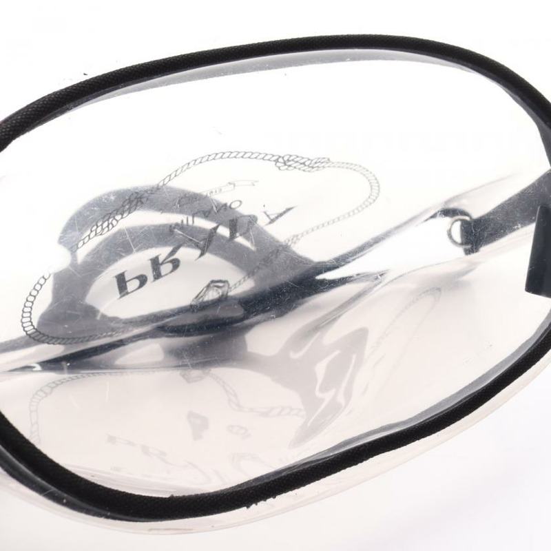 【日本直送】 中古PRADA[BC]PLEX+CANAPA 手包 托特包 乙烯基塑料 帆布 透明 黑色 兩用款-7
