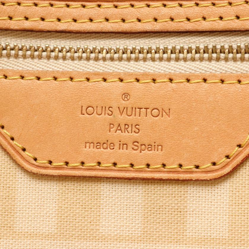 【日本直送】 中古LOUIS VUITTON[BC]老花Rayures Neverfull MM  肩包 托特包 PVC 皮 棕色 淺米色-3