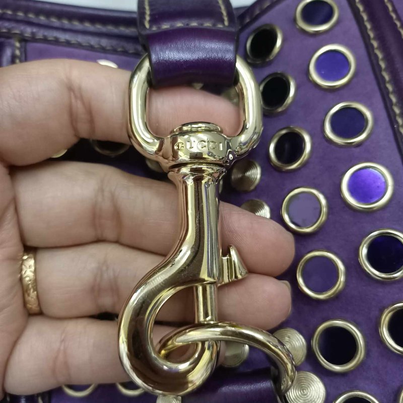 GUCCI VINTAGE 紫色肩背包-3