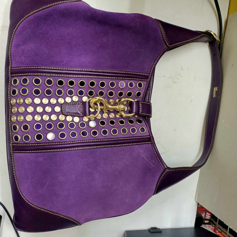 GUCCI VINTAGE 紫色肩背包-8