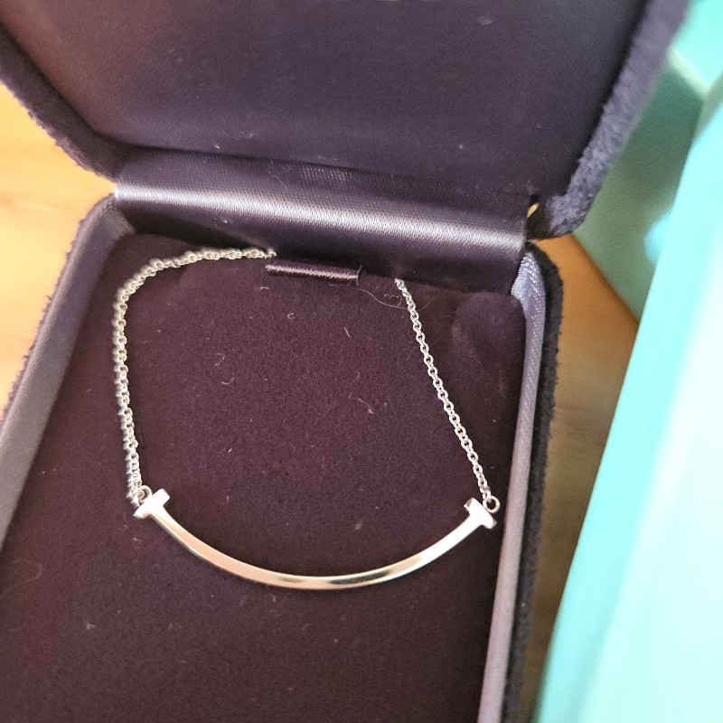 Tiffany&Co. 925純銀 微笑項鍊 Smile Pendant 銀色-1