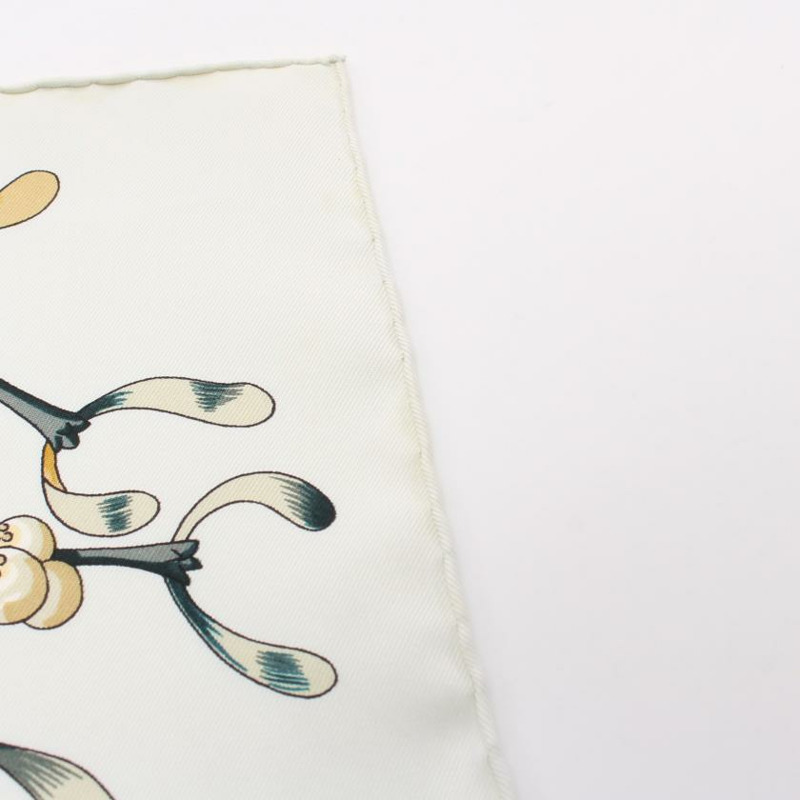 【日本直送】 中古HERMES[BC]方巾90 「Neige d'Antan」 絲巾 絲 淺藍色 多彩色-5