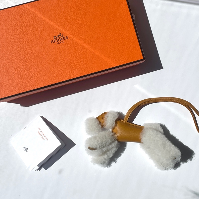 Hermes Buddy小狗吊飾 焦糖色-0
