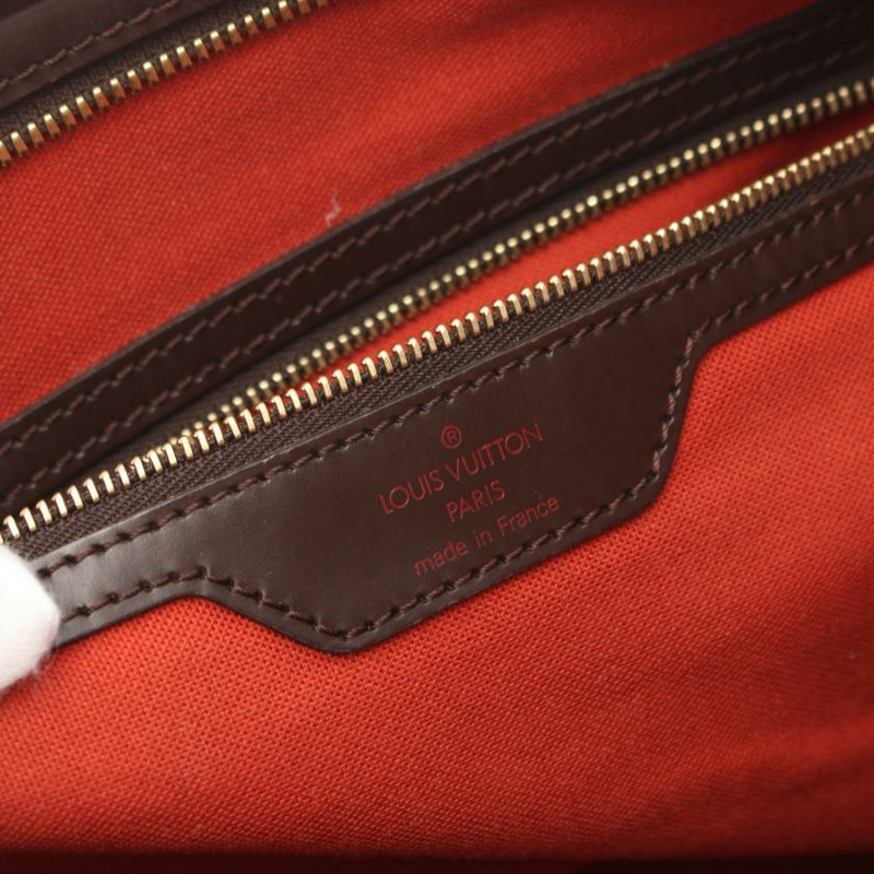 【日本直送】 中古LOUIS VUITTON[BC]Chelsea 烏黑色棋盤格 肩包 托特包 PVC 真皮 棕色-3