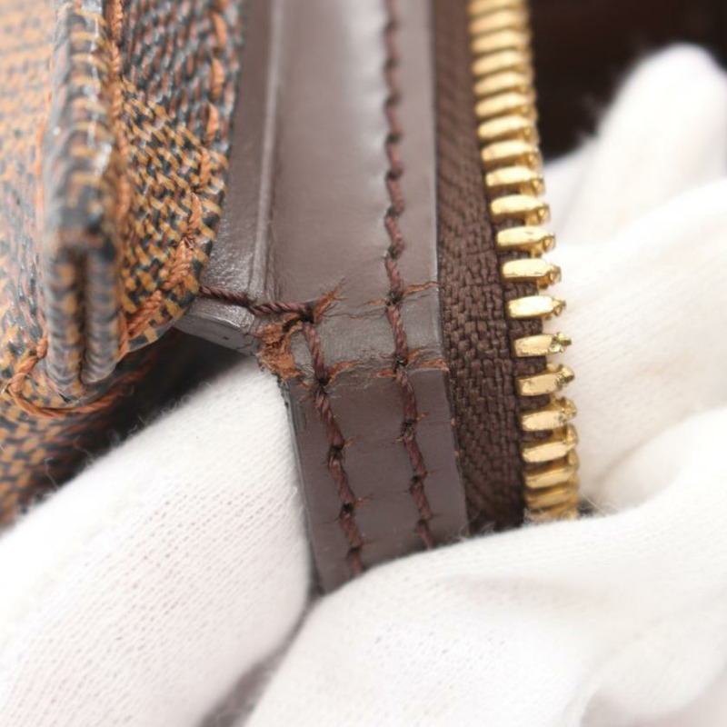 【日本直送】 中古LOUIS VUITTON[BC]Chelsea 烏黑色棋盤格 肩包 托特包 PVC 真皮 棕色-4