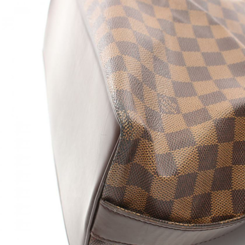 【日本直送】 中古LOUIS VUITTON[BC]Chelsea 烏黑色棋盤格 肩包 托特包 PVC 真皮 棕色-6