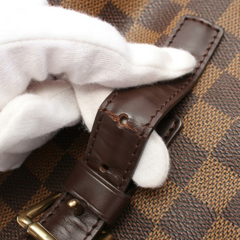 【日本直送】 中古LOUIS VUITTON[BC]Chelsea 烏黑色棋盤格 肩包 托特包 PVC 真皮 棕色-7