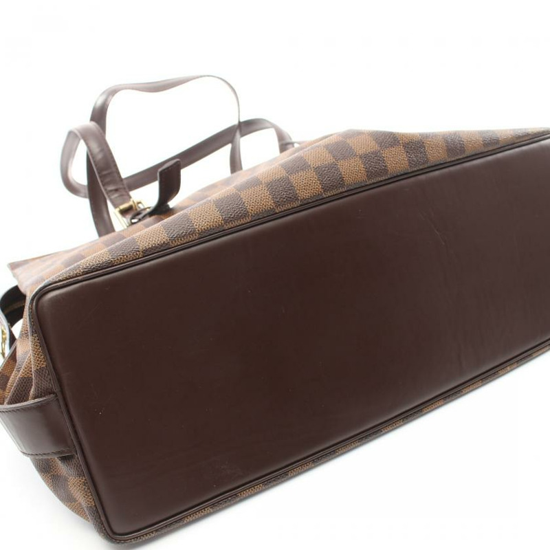 【日本直送】 中古LOUIS VUITTON[BC]Chelsea 烏黑色棋盤格 肩包 托特包 PVC 真皮 棕色-8