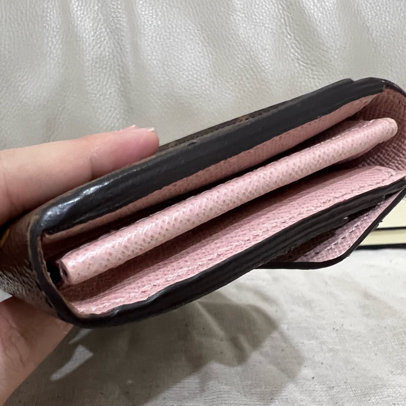 LV Sarah錢包 老花 長夾 發財長夾 芭蕾粉色-2