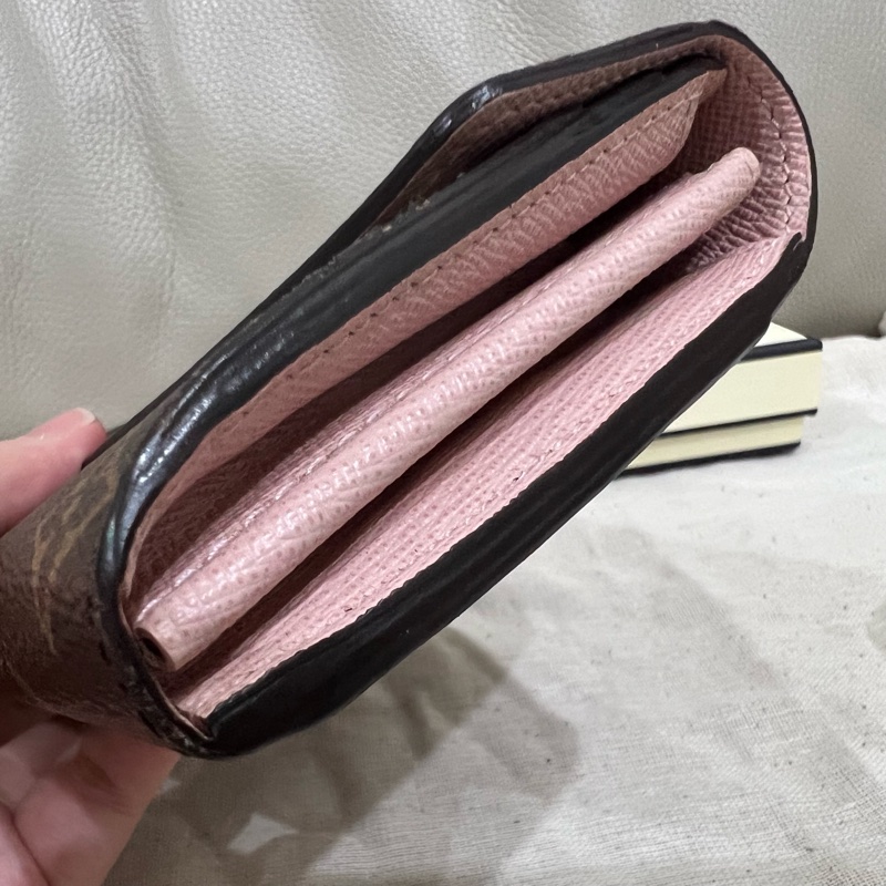 LV Sarah錢包 老花 長夾 發財長夾 芭蕾粉色-4