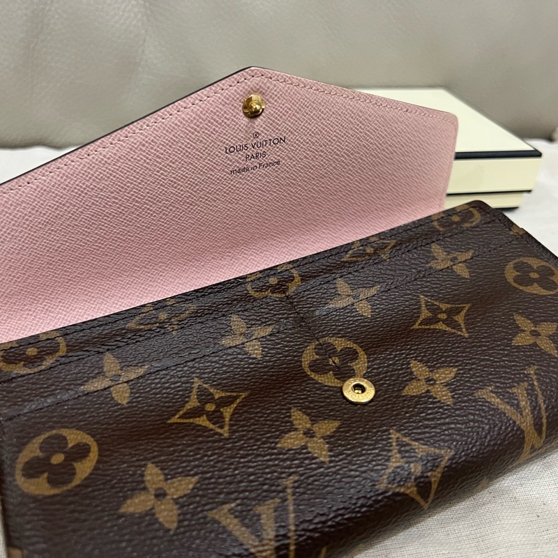 LV Sarah錢包 老花 長夾 發財長夾 芭蕾粉色-8