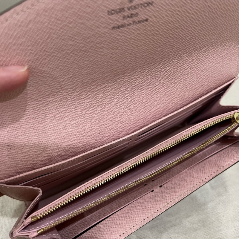 LV Sarah錢包 老花 長夾 發財長夾 芭蕾粉色-10