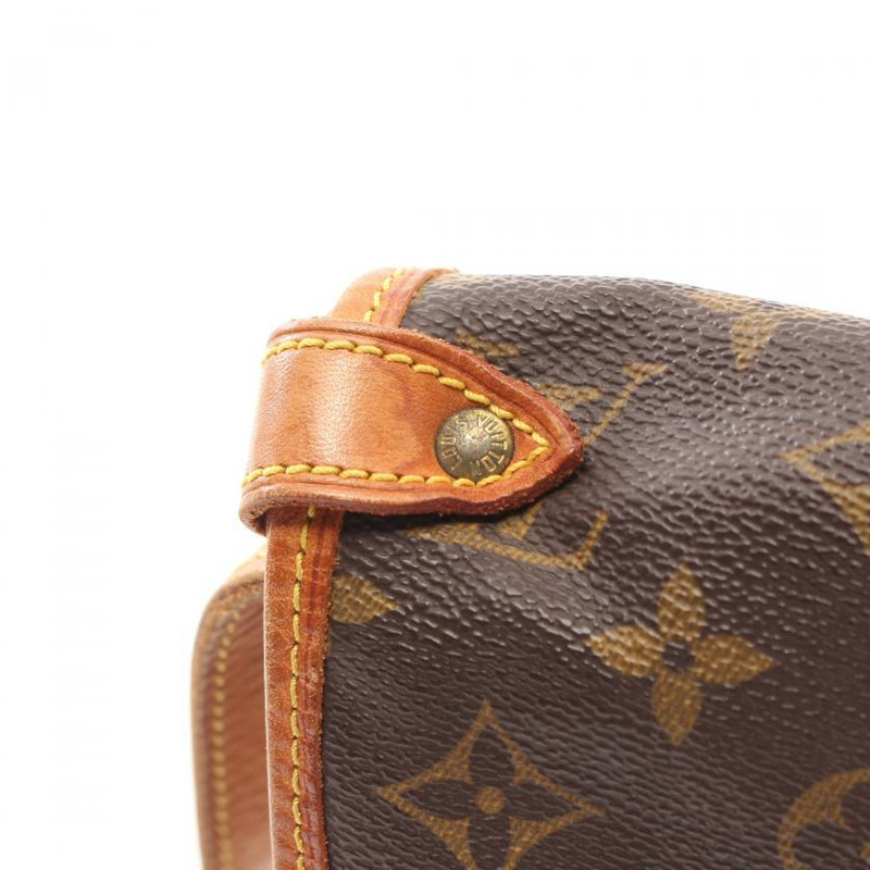 【日本直送】 中古LOUIS VUITTON[BC]Saumur30  老花肩包 PVC 真皮 棕色-5