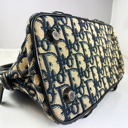 Christian Dior 藍色老花緹花布 CD 手提包(已售出)-3