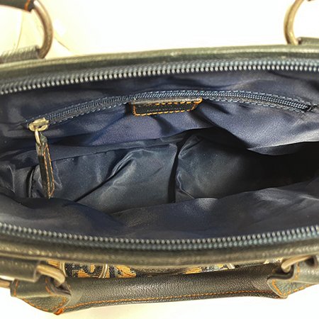 Christian Dior 藍色老花緹花布 CD 手提包(已售出)-7