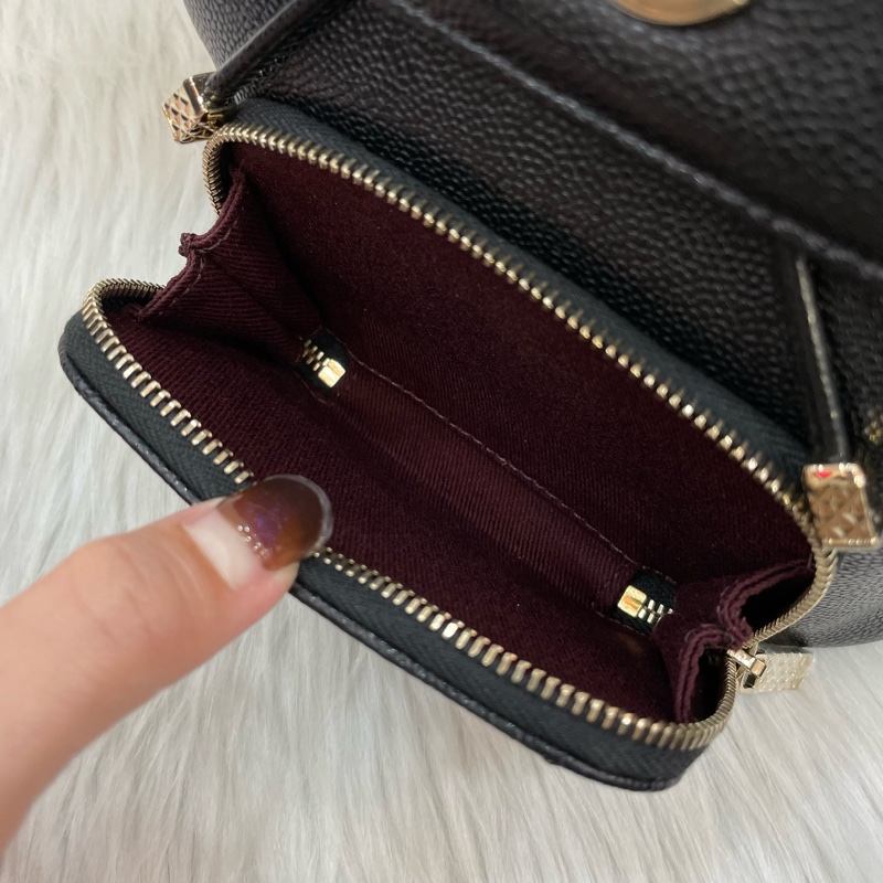 Chanel 經典黑金荔枝皮Affinity迷你後背包*-16