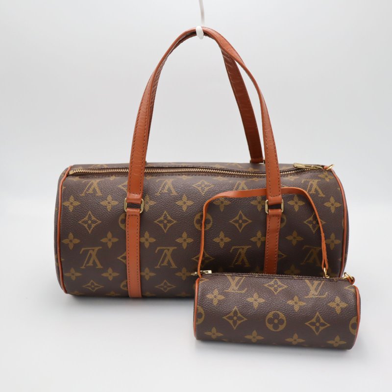 【日本直送】LOUIS VUITTON  路易威登 原花圓筒肩背包子母包帶子包 Papillon30 M51385 二手-0